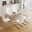 63'' Silver Table + White Chairs