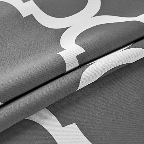Melodieux Moroccan Fashion Room Darkening Blackout Grommet Curtains For Living Room Bedroom, 52 By 96 Inch, Grey (1 Panel) #TOP7