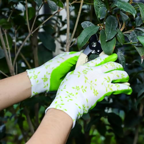 Milisten 3 Pares De Luvas De Jardinagem Para Mulheres Luvas De Jardim Revestidas De Borracha Respirá
