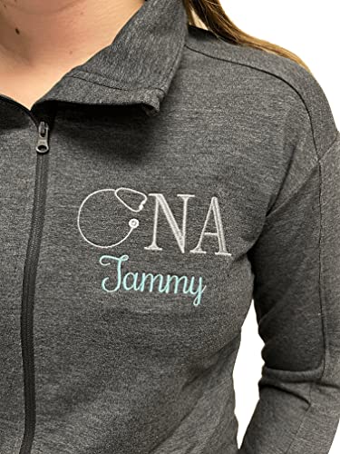 Custom CNA Sport Flex Jacket Personalized Certified Nursing Assistant Full Zip