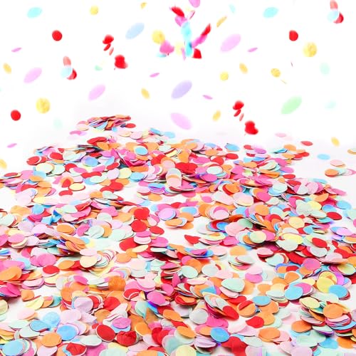 7500 Pcs Multicolor Round Paper Confetti 0.59 Inch Circle Biodegradable Confetti Bulk Tissue Paper Dots For Wedding Birthday Party Decoration & Balloon Filler
