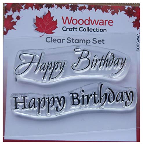 Woodware JWS003 Clear Magic Minis Just Words-Happy Birthday, Transparente