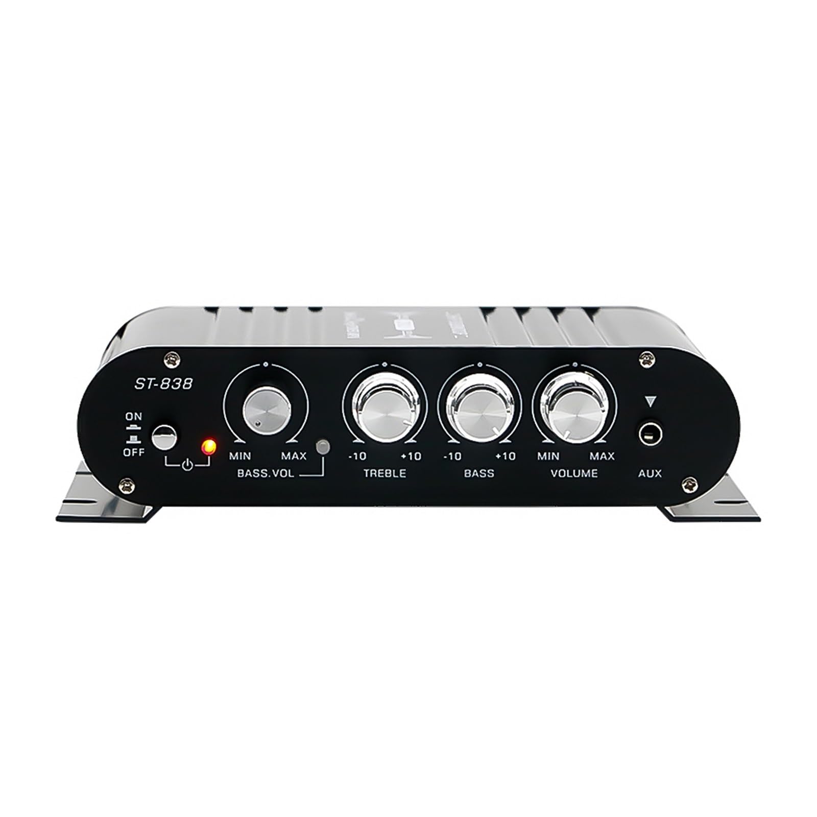 Channel Power Amplifier Bass and Treble Adjustment 80W*2 Stereo Bass Sound Amplifier Mini Media(Nero)