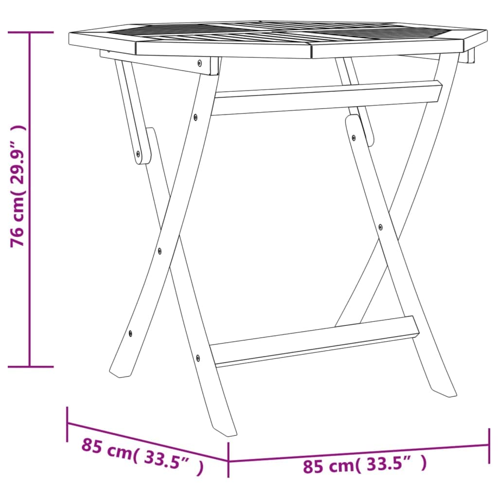 Set di mobili da giardino pieghevole, 5 pezzi, in legno di teak, 85 x 85 cm, 4 sedie, resistente alle intemperie, balcone, terrazza