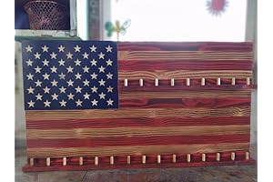 American Flag Duck Call Holder and Face Mask Display Organizer