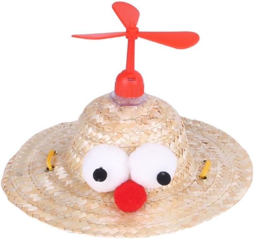 Dog Sunshade Hat Cartoon Cute Pet Supplies for Photography Props Summer Adjustable Strap Wide Brim Cat Straw Hat(S-Eyes)
