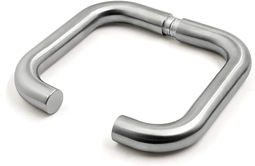 Miniatura 4 de IIVVERR Juego de manijas para puerta de acero inoxidable tipo U en tono plateado con agujero de llave PZ TH-10 (Juego de manijas para puerta de