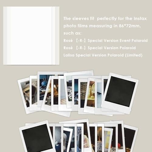 Baskiss 100 Packs Kpop Polaroid Sleeves, Ultra Clear And Thick Sleeve 200 Microns Protectors Cover, Perfect Protective Sleeve For Kpop Standard 72X86Mm Square Polaroid, Unsealable (100P - 76X89Mm) #TOP3