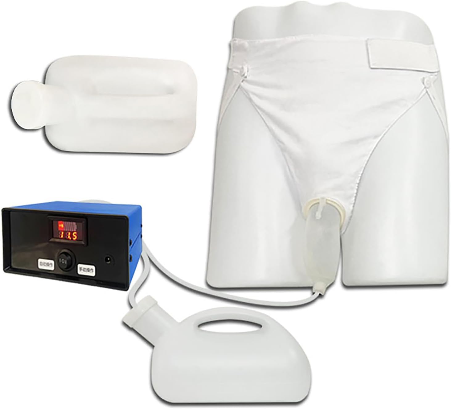 Reusable Electric Urinal for Seniors Men, Bed Rest Anti-Leakage Design, Male Incontinence Device with Elastic Waistband, No Odor, Soft and Comfortable