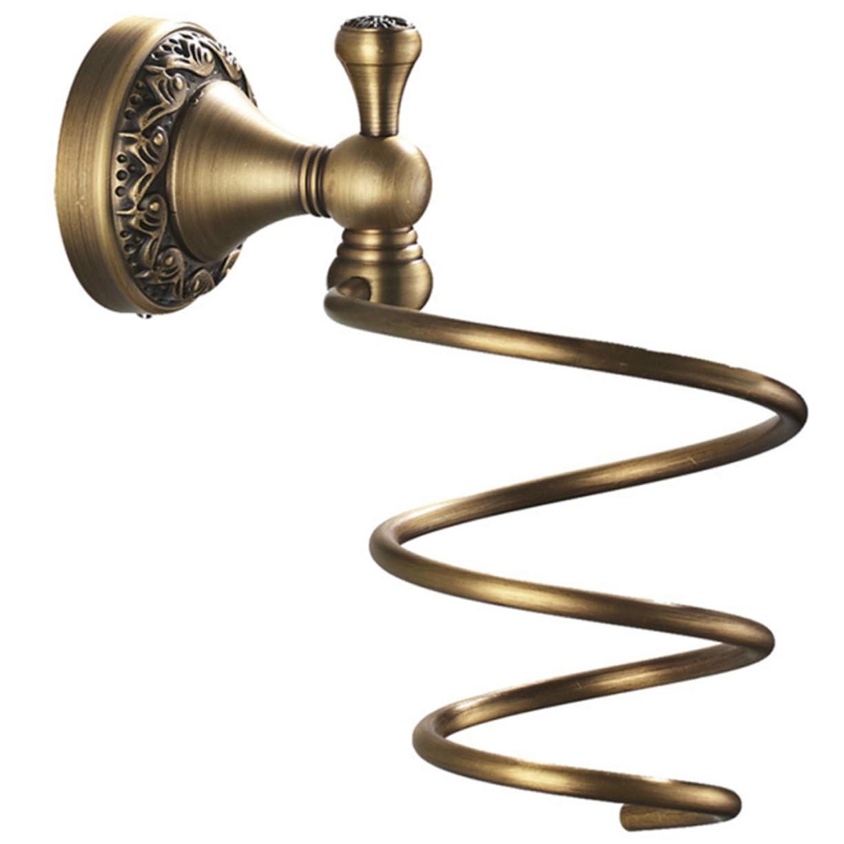 Didiseaon Soporte y Organizador para Secador Espiral de Pelo en Dorado de Cobre Acero Inoxidable, Montaje en Pared de Baño para Barbería