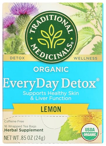 Traditional Medicinals Organic EveryDay Detox Lemon Herbal Tea, Supports Healthy Skin & Liver