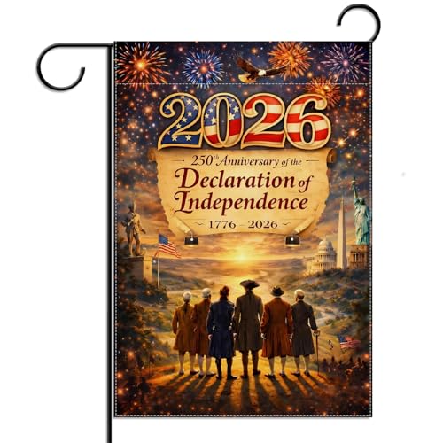 America 250th Anniversary Garden Flag 1776-2026 250 Years of Birthday American Decor 4th of July Fourth of July Patriotic Party Decorations and Supplies 12.5×18 Inch