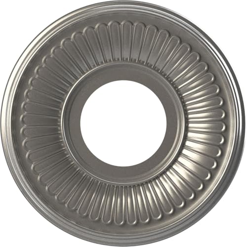 Ekena Millwork 10"OD x 3 1/2"ID x 3/4"P Berkshire Thermoformed PVC Ceiling Medallion (Fits Canopies up to 4 1/2"), Aged Dark Steel