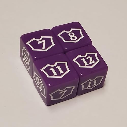 Miniatura 3 de 8 dados de lealtad púrpura Planeswalker 1-6 y 7-12 compatibles con Magic The GatheringCCG MTG