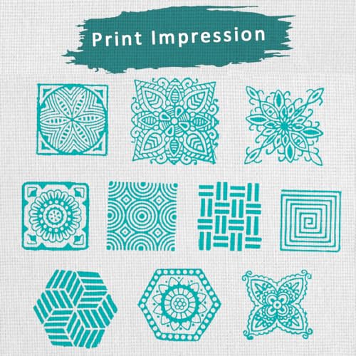 Image of Wooden Indian Traditional Design Printing Stamps /Blocks for Printing Saree Border /Dresses /Craft Card Making /Scrapbook /Clay Pottery (Set of 10)