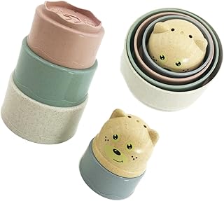 Totority 1 Conjunto Ampulheta Copos De Empilhamento Brinquedos De Banho Brinquedos De Brinquedo Infantil Para Bebês Brinquedos De Empilhamento De Bebês Altos Copos De Empilhamento De