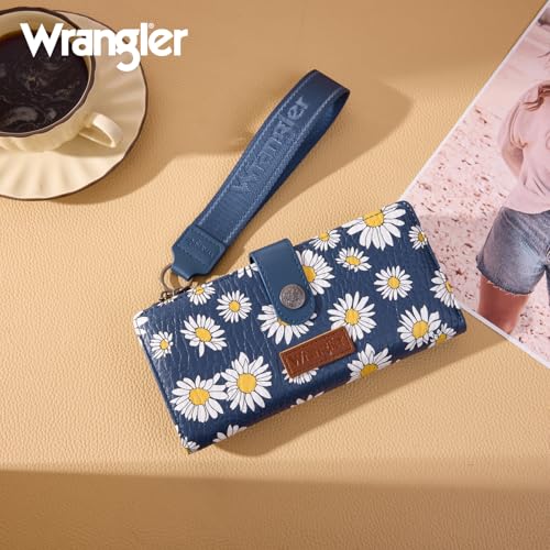 Image of Montana West X Wrangler Wristlet Wallet for Women Daisy Floralt Clutch Womens Wallet Rfid Card Cases & Money Organizers with Smooth Zipper and ID Window