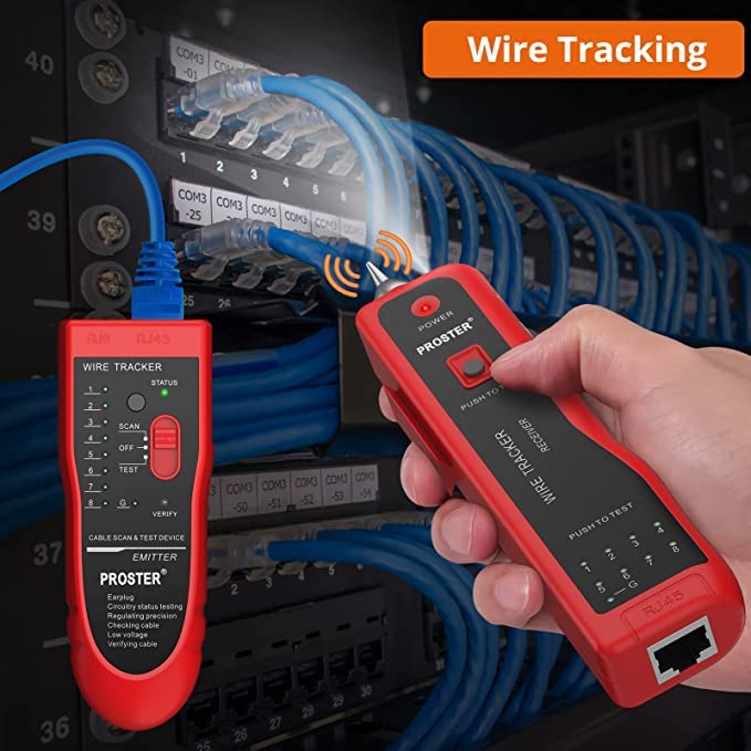 ULTRABYTES Network Cable Wire Tracker Cable Tester UTP STP RJ11 RJ45 Cat5 Cat5E Cat6 Telephone Wire Tracker Tracer Toner Detector Line Finder 4