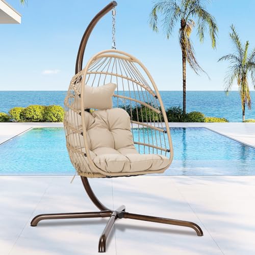 RADIATA Royal Craft Hanging Egg Chair with Stand, All-Weather Wicker