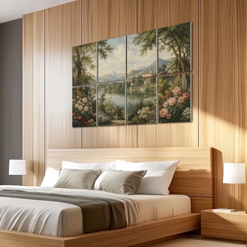 8 Pack Paneles Acústicos de Arte Absorbentes de Sonido Paisaje Botánico Romántico para Pared 48"x32" miniatura 5