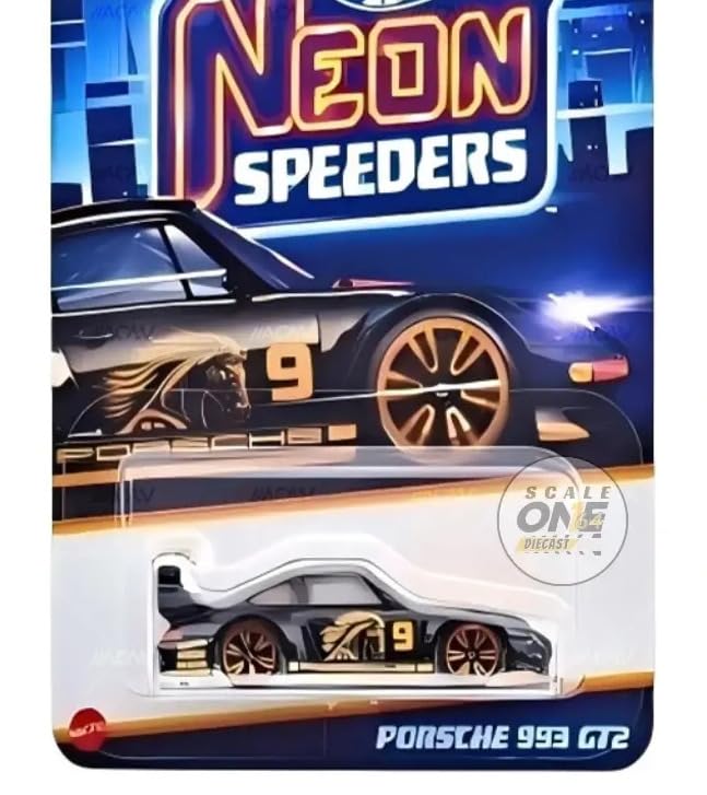 Image of 1:64 HW Porsche 934 Turbo RSR Neon Speeders Original HW Die-Cast Vehicle (Black)