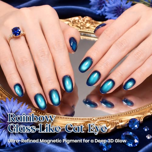 Image of Beetles Cornflower Blue 15ML Glitter Cat Eye Gel Nail Polish