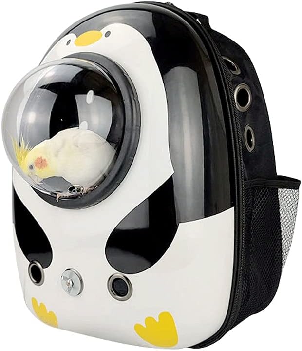 YYDS Bird Carrier Backpack Advanced Transparent Space Capsule Backpack Breathable and Warm Bird Parrot Travel Cage (Size : 33 * 22 * 42cm)