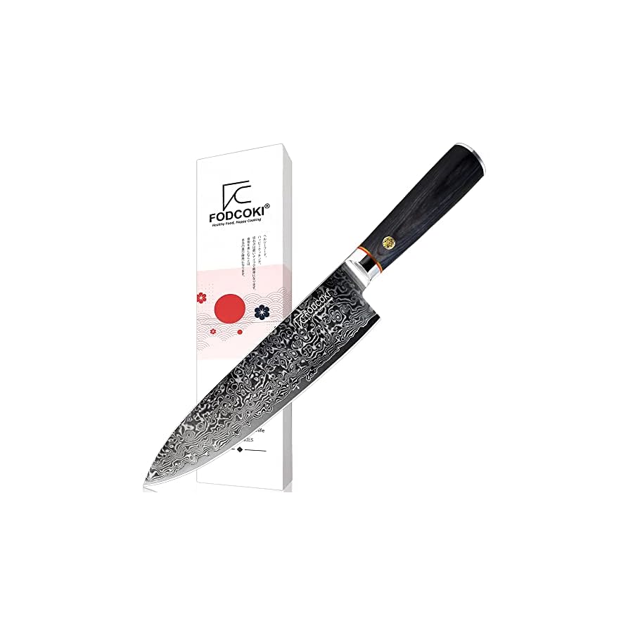 FODCOKI-Damascus-Kitchen-Knife-8-inch-Japanese-Chef-Knife-Damascus-Steel-VG10-Blade-Razor-Sharp-Professional-Meat-Vegetable-Cutting-Knife-Wooden-Handle FODCOKI Damascus Kitchen Knife 8 inch- Japanese Chef Knife Damascus Steel VG10 Blade Razor Sharp Professional Meat Vegetable Cutting Knife- Wooden Handle