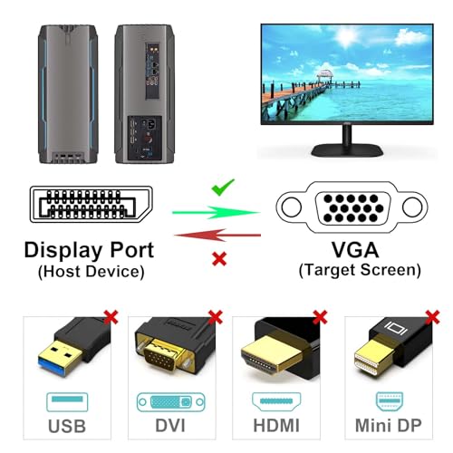 Image of BENFEI DisplayPort to VGA 3 Feet Cable, Uni-Directional DP DisplayPort Computer to VGA Monitor Cable Male to Male Gold-Plated Cord Compatible with Lenovo, Dell, HP, ASUS and Other Brand (Pack of 2)