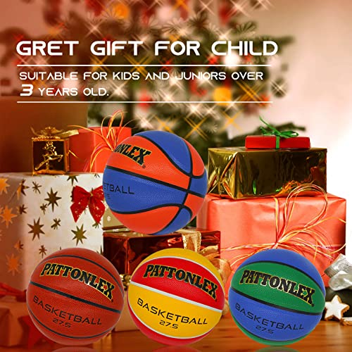 Pattonlex Kids/Youth Basketball Size 5 (27.5") Composite Leather Basketballs For Junior Boys And Girls Indoor/Outdoor Basketball Game(Blue-Green) #TOP6