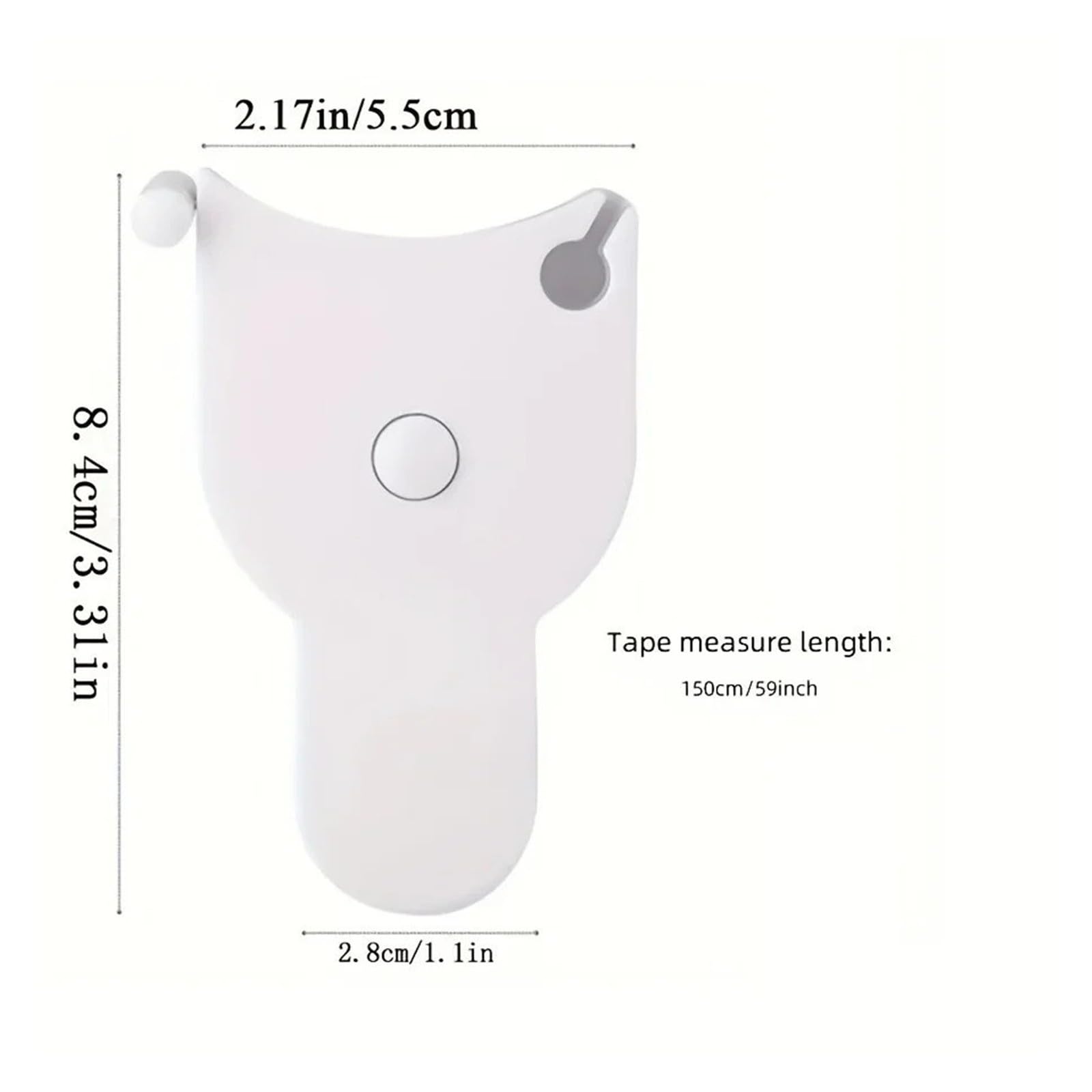 Cinta corporal retráctil automática de 150 cm (blanco)