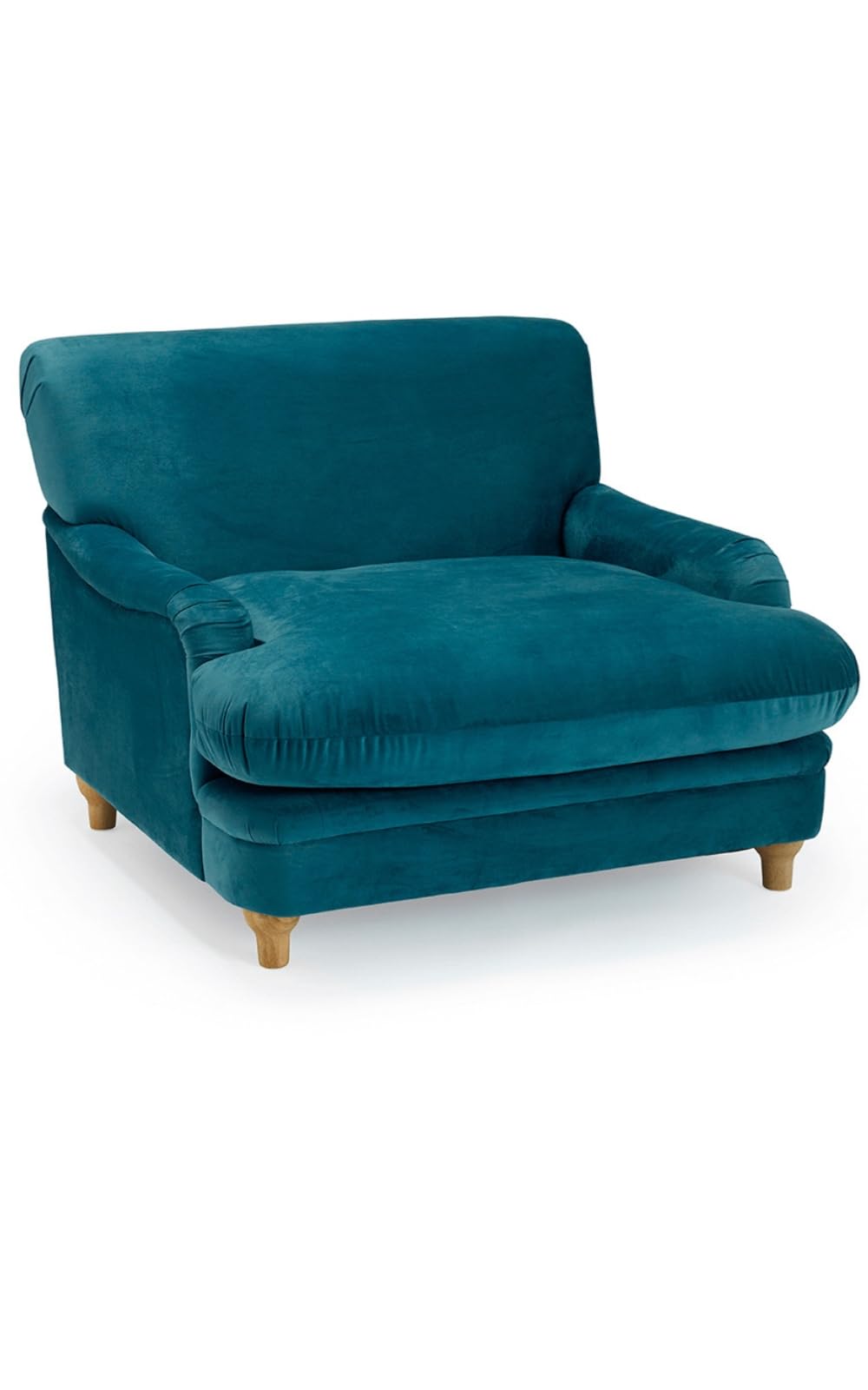 Chaise bleu paon fauteuil salon confortable repose-pieds Plumpton