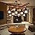 A Million 8 Lights Industrial Retro Wooden Chandelier Pendant Light Island Hanging Ceiling Fixture Vintage Farmhouse Wood Light Adjustable Chain for Home Cafe Bar Restaurant (39.4")