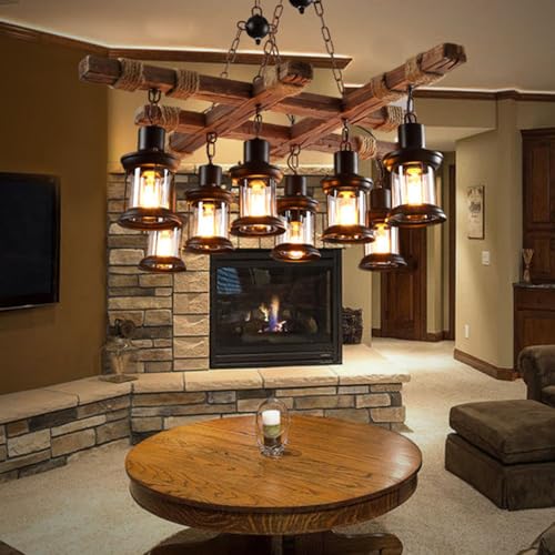 A-Million-8-Lights-Industrial-Retro-Wooden-Chandelier-Pendant-Light-Island-Hanging-Ceiling-Fixture-Vintage-Farmhouse-Wood-Light-Adjustable-Chain-for-Home-Cafe-Bar-Restaurant-394 A Million 8 Lights Industrial Retro Wooden Chandelier Pendant Light Island Hanging Ceiling Fixture Vintage Farmhouse Wood Light Adjustable Chain for Home Cafe Bar Restaurant 394