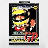 16 Bit Sega Md Game Cartridge With Retail Box - Ayrton Senna'S Super Monaco Gp Ii Game Card For...