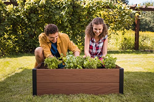 Jardinière Maple Square Keter bac à fleurs de sol résistant effet bois - 3