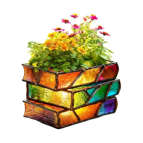 Vaso a libro | Vaso a libro Fiori impilabili multicolore | Giardinaggio, vasi e per piante grasse - Regali originali Famiglia Uffici Amici Natale