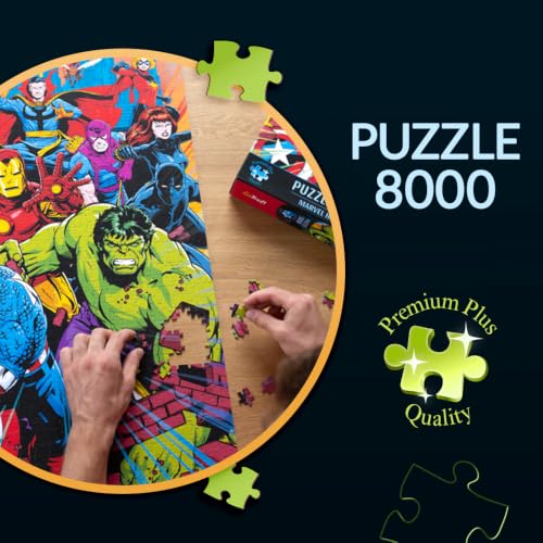 Trefl Premium Plus Quality - Puzzle Avengers: Legends in Action - 8000 Elementów, Seria Układanek z Ulubionymi Bohaterami, Idealne Dopasowanie Elementów, dla Dorosłych i Dzieci od 15 lat