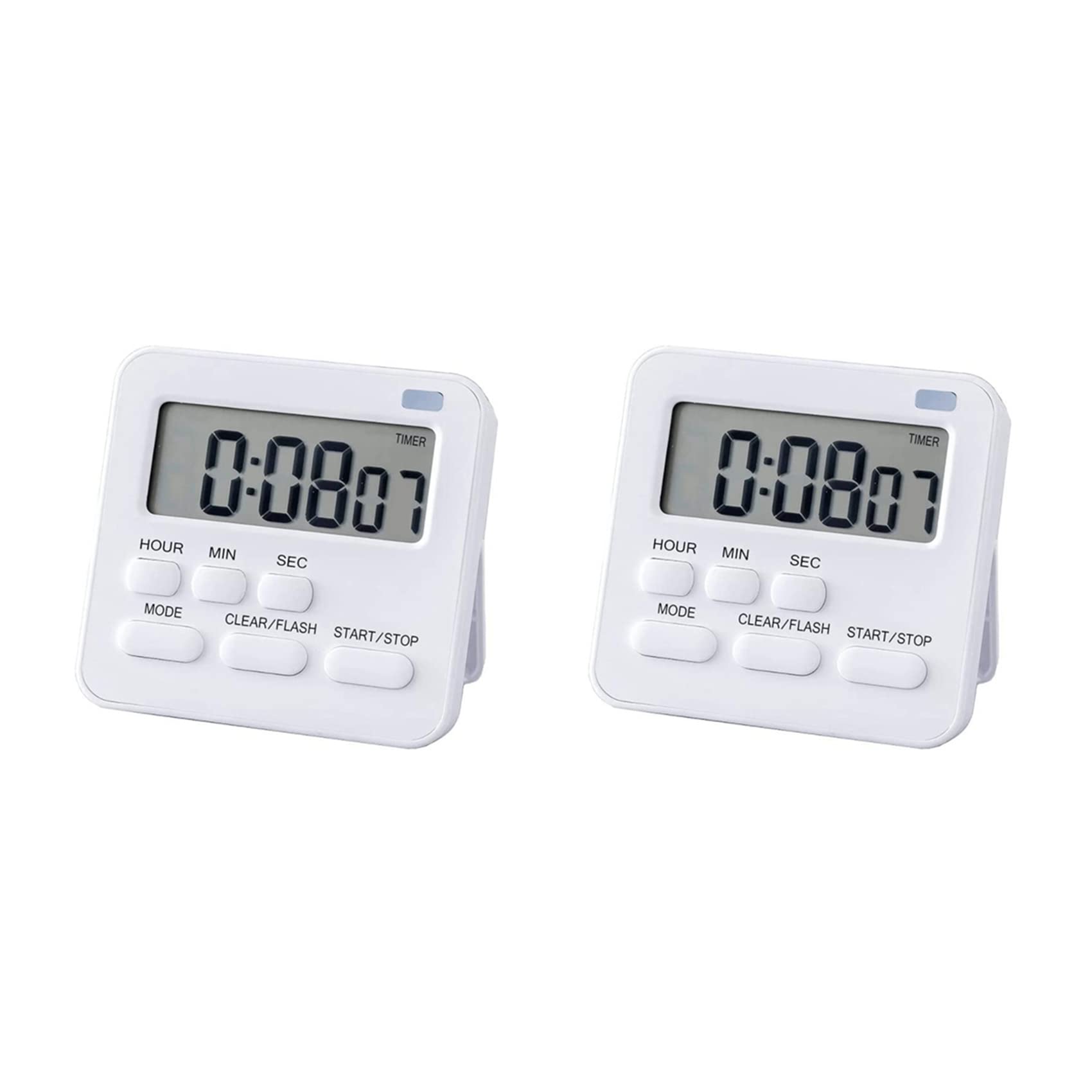 Hndhbfgrt 2X Kitchen Timer,Egg Timer with Clock,Digital Timer Stopwatch with LCD Loud Alarm for Cooking,Baking, Sports Etc
