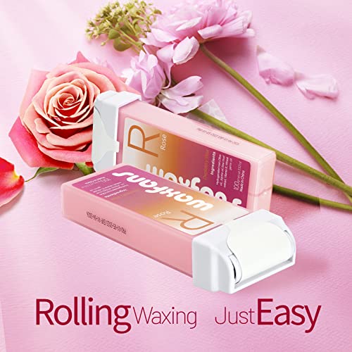 Waxfans Roll On Wax,Rose Wax Roller Refill For Body Area Waxing,Natural Roses Keep Skin Hydrated And Shiny, Long-Lasting Hair Removal Effect And Durable (2 Pack) #TOP1