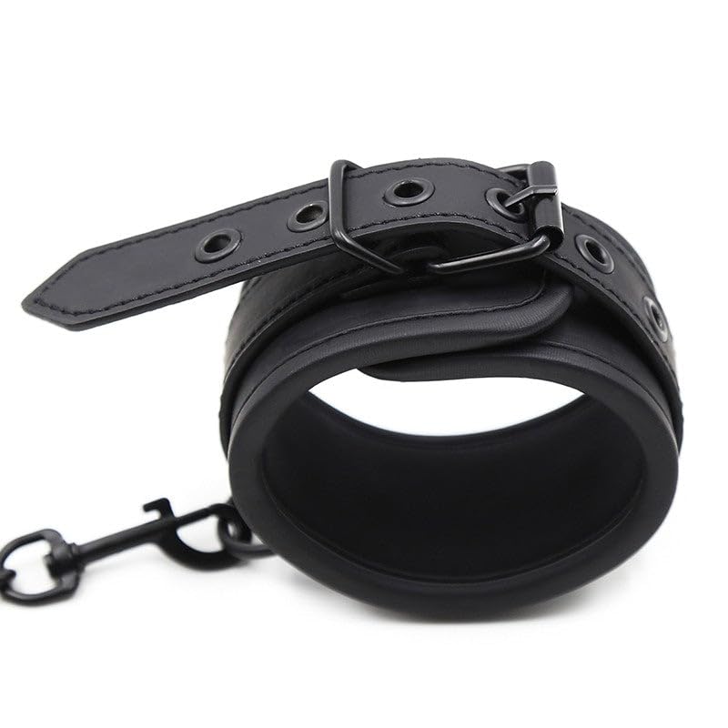 BONDAGERIE® Manette All Black Morbide, con catenina, colore Nero