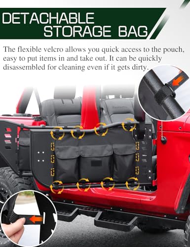 Image of Tube Half Doors Off Road Tubular Summer Doors Fit for Jeep Wrangler JL Unlimited | Gladiator JT 2018~2026 4-Door (excludeJK&2Door Models)| Front & Rear Doors 4PCS |Door storage bag