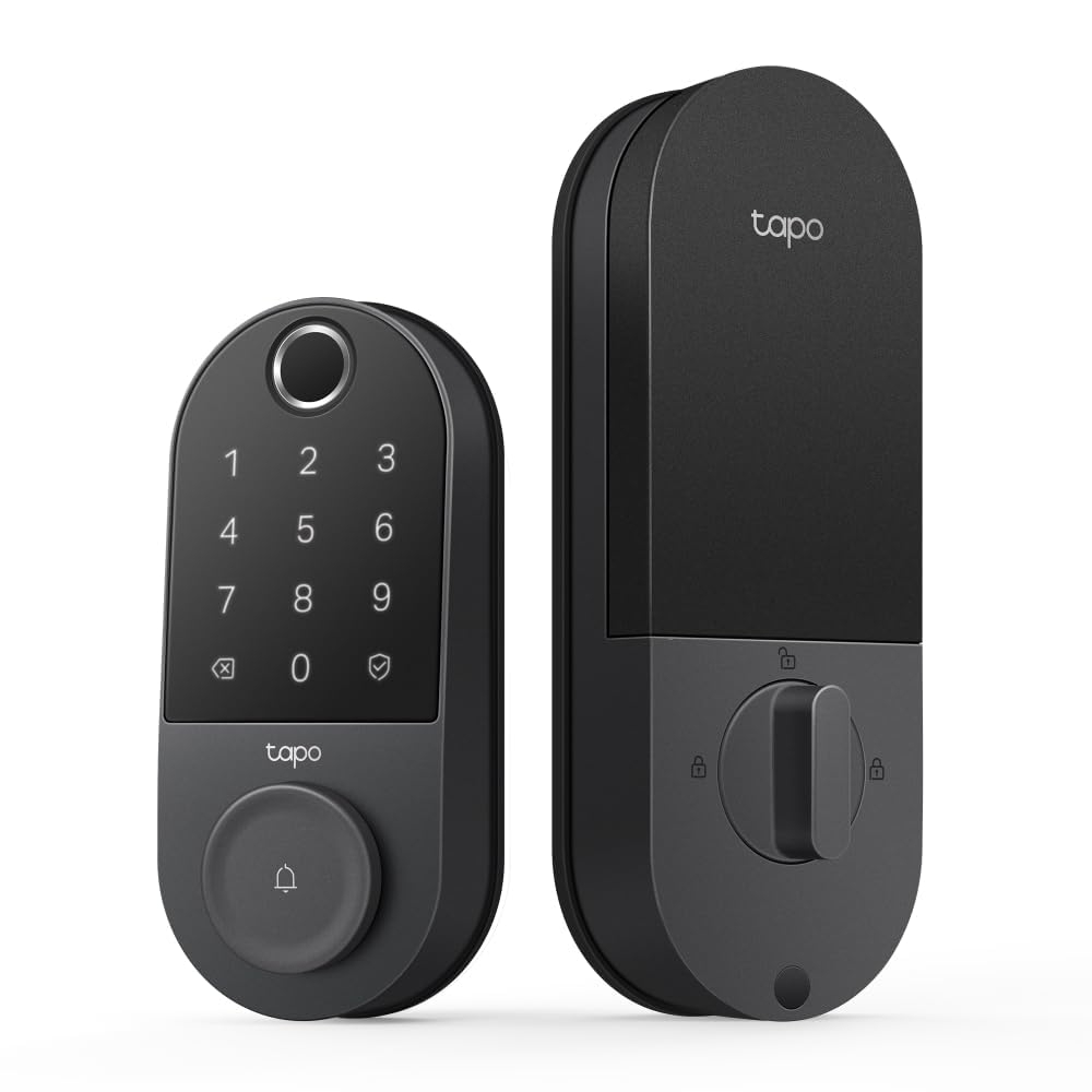 Touchscreen Keypad, Keyless Entry, In-App Monitoring with Scheduled Access, 1-Year Rechargeable Battery, BHMA Grade 2 Tapo Smart Wi-Fi Door Lock, Deadbolt, Fingerprint Recognition, DL110
