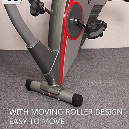 Image of Exercise Bike Indoor Stationary Cardio Exercise Machine Vertical Bicycle Electric Control Multi-Slot Belt Drive Home Exercise Machine (Gray)