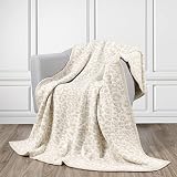 Lamourvie Throw Blanket for Couch, Recyclable Polyester Microfiber Chic Leopard Bed Throw Blanket, F