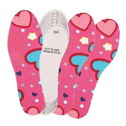 WLLHYF 3 pares de plantillas de zapatos para niños, plantillas de esponja viscoelástica para zapatos, agarres de talón para niños, suaves y transpirables, plantillas de tamaño infantil, cortan