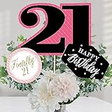 Finally 21 Girl - 21st Birthday Party Centerpiece Sticks - Table Toppers - Set of 15