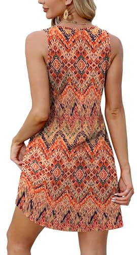 Image of XIEERDUO Summer Dresses for Women 2026 Beach Vacation Clothes V Neck Button Sundresses with Pockets
