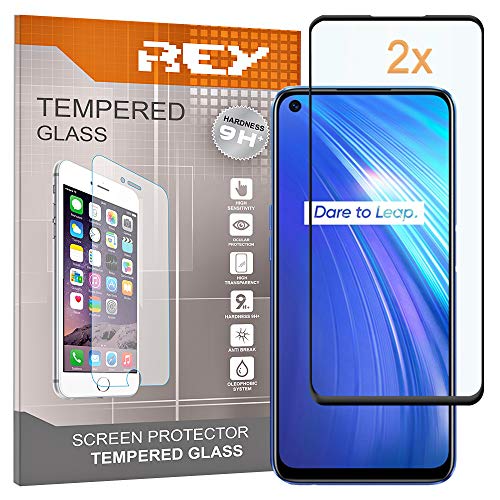 Protector de Pantalla 3D para OPPO REALME 6 - REALME 6s, Negro, Protección Completa, 3D / 4D / 5D (Pack 2X)