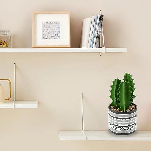 Miniatura 4 de Briful Planta de cactus artificial realista mini suculentas falsas en macetas, macetas de cerámica negra con pies, pequeñas plantas falsas